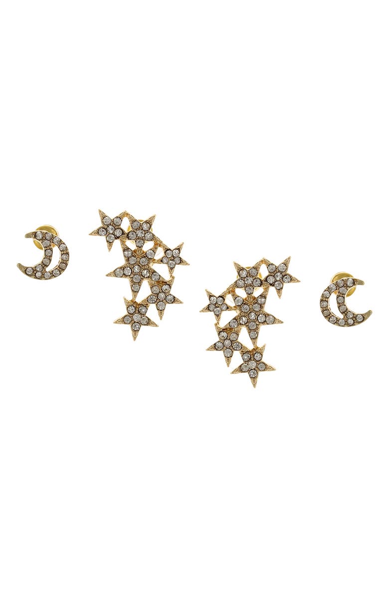 OLIVIA WELLES Constellation Crystal Stud Earrings, Main, color, Gold / Clear