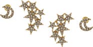 OLIVIA WELLES Constellation Crystal Stud Earrings