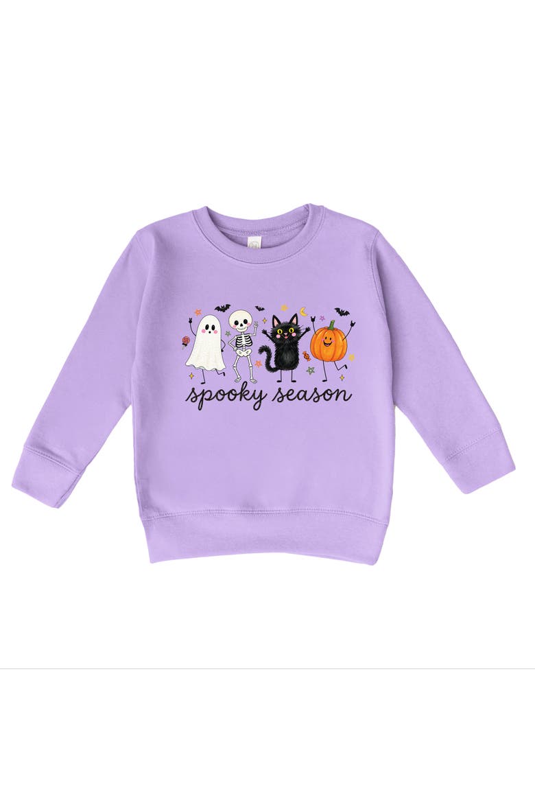 Spooky Season Stick Figures Toddler Graphic Sweatshirt, Main, color, Lavender