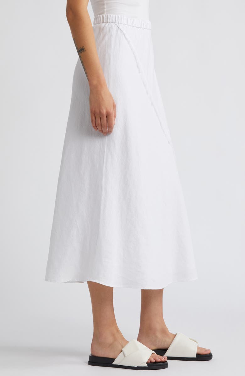 DKNY Linen Midi Skirt, Alternate, color, White