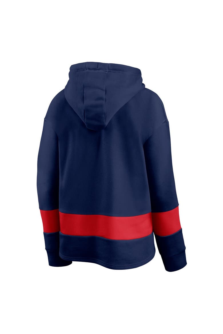 Women's Fanatics Branded Navy/Red New England Patriots Colors of Pride Colorblock Pullover Hoodie, Alternate, color, Navy