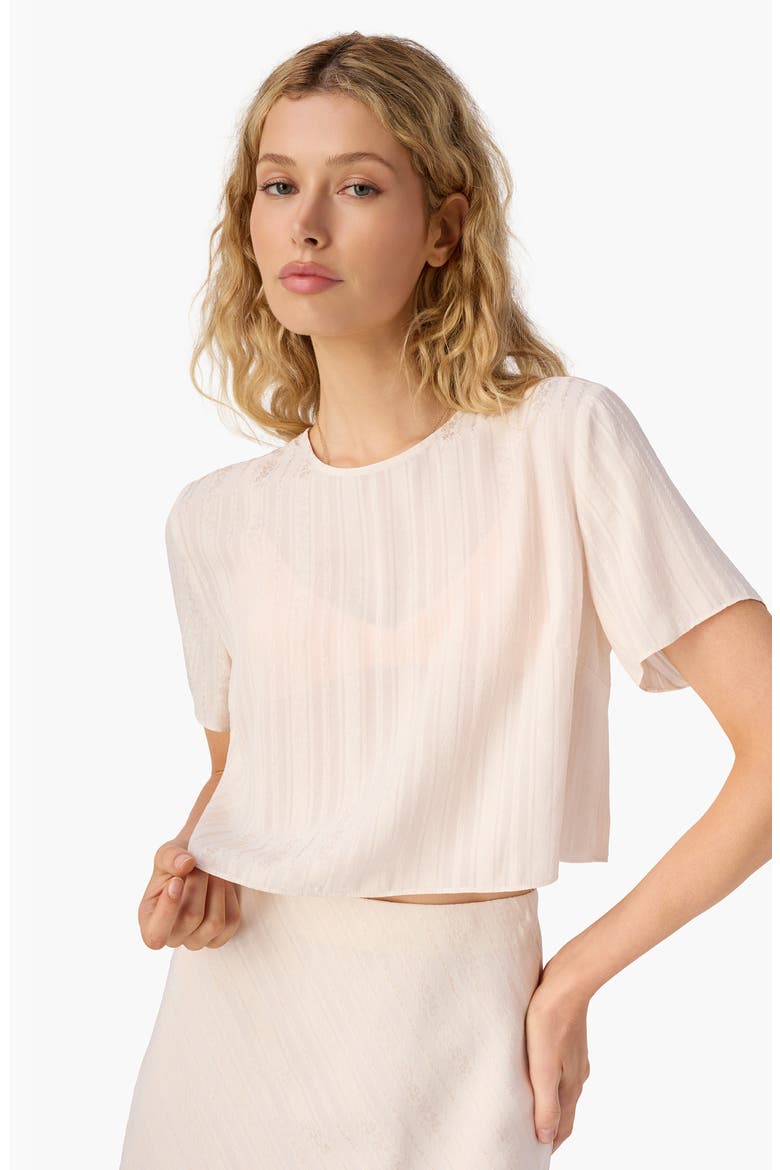 Josey Jacquard Stripe Semisheer Top, Alternate, color, OAT