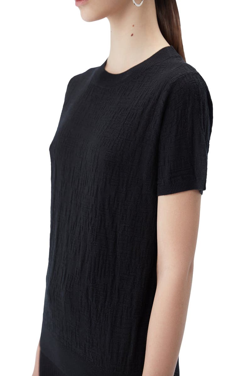 GOBI Mongolian Cashmere Silk Cashmere T-Shirt, Alternate, color, Black