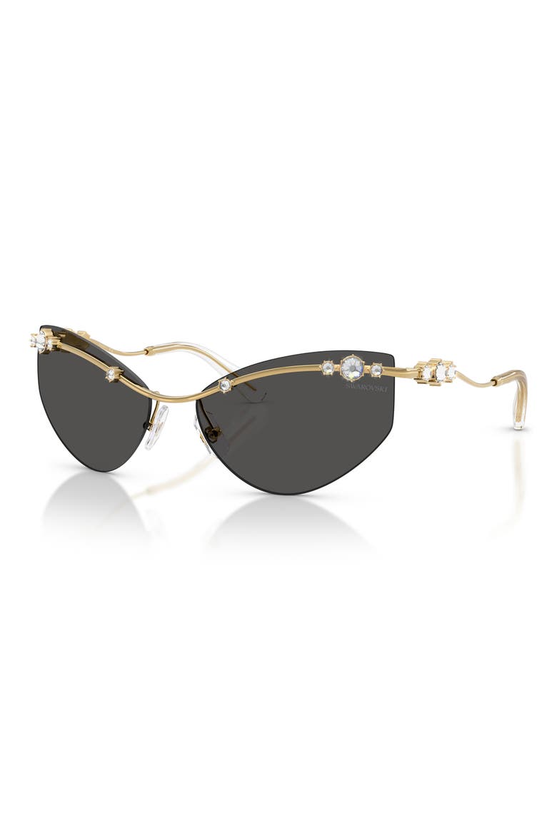 61mm Irregular Sunglasses, Alternate, color, GOLD / DARK GREY