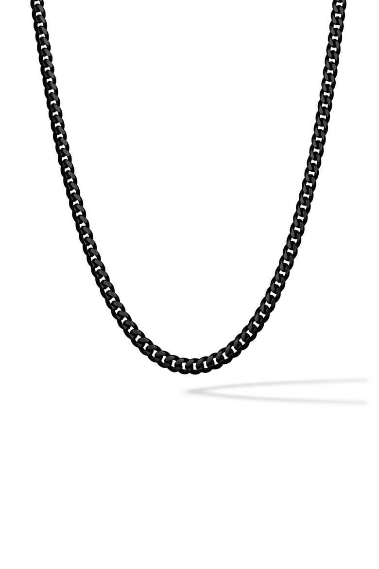Men's Cuban Link Necklace, Main, color, BLACK