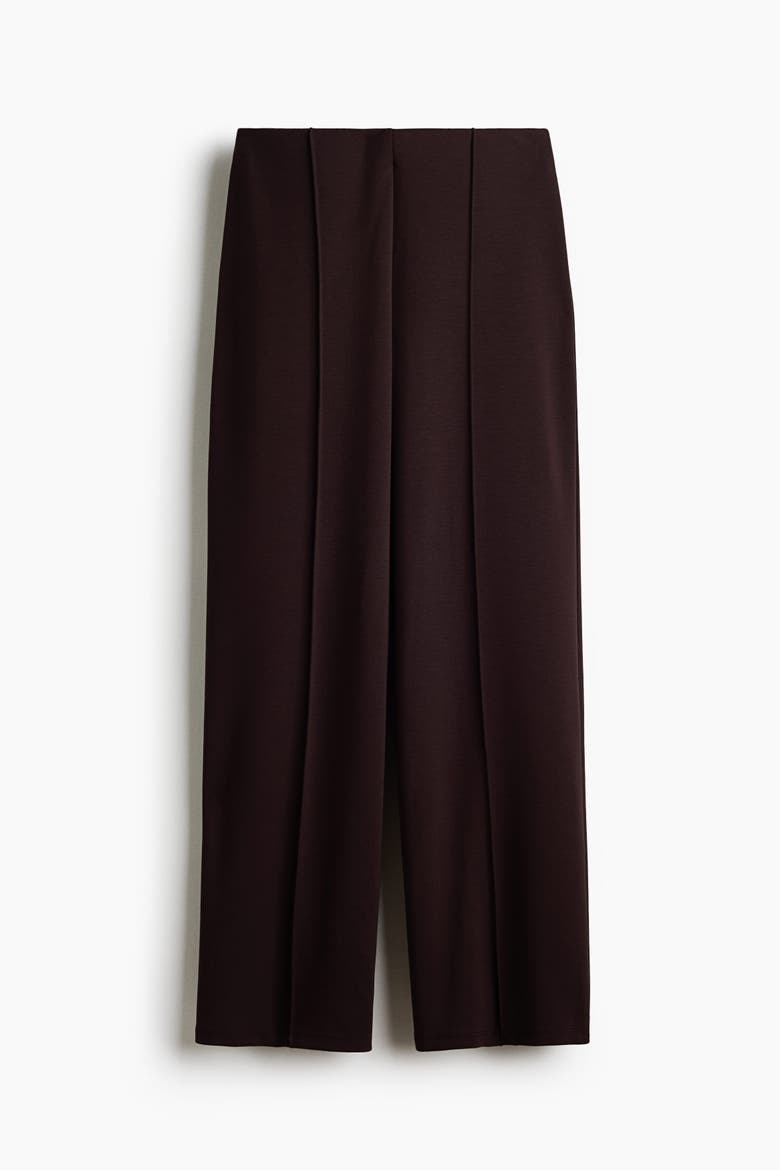 Crease-front Jersey Pants, Alternate, color, Dark brown