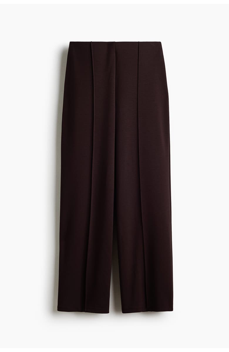H&M Crease-front Jersey Trousers, Alternate, color, Dark Brown