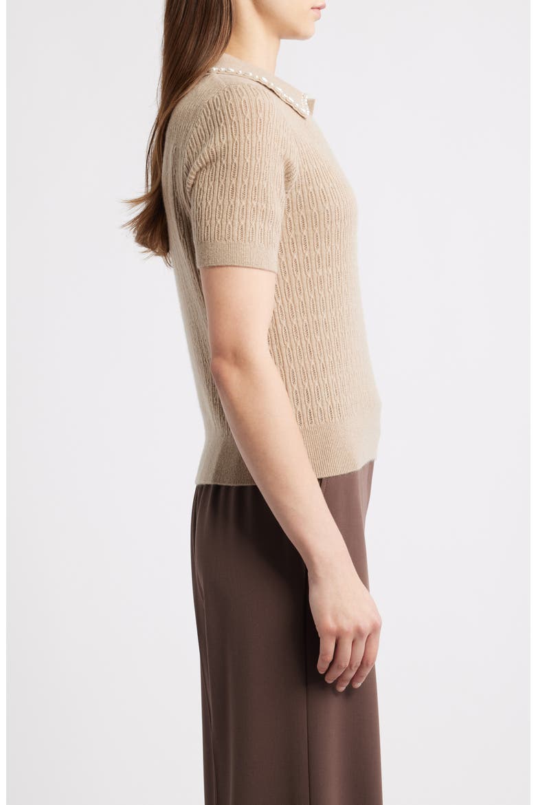 The Stevie Cashmere Polo Sweater, Alternate, color, CAMEL CROWN BEIGE