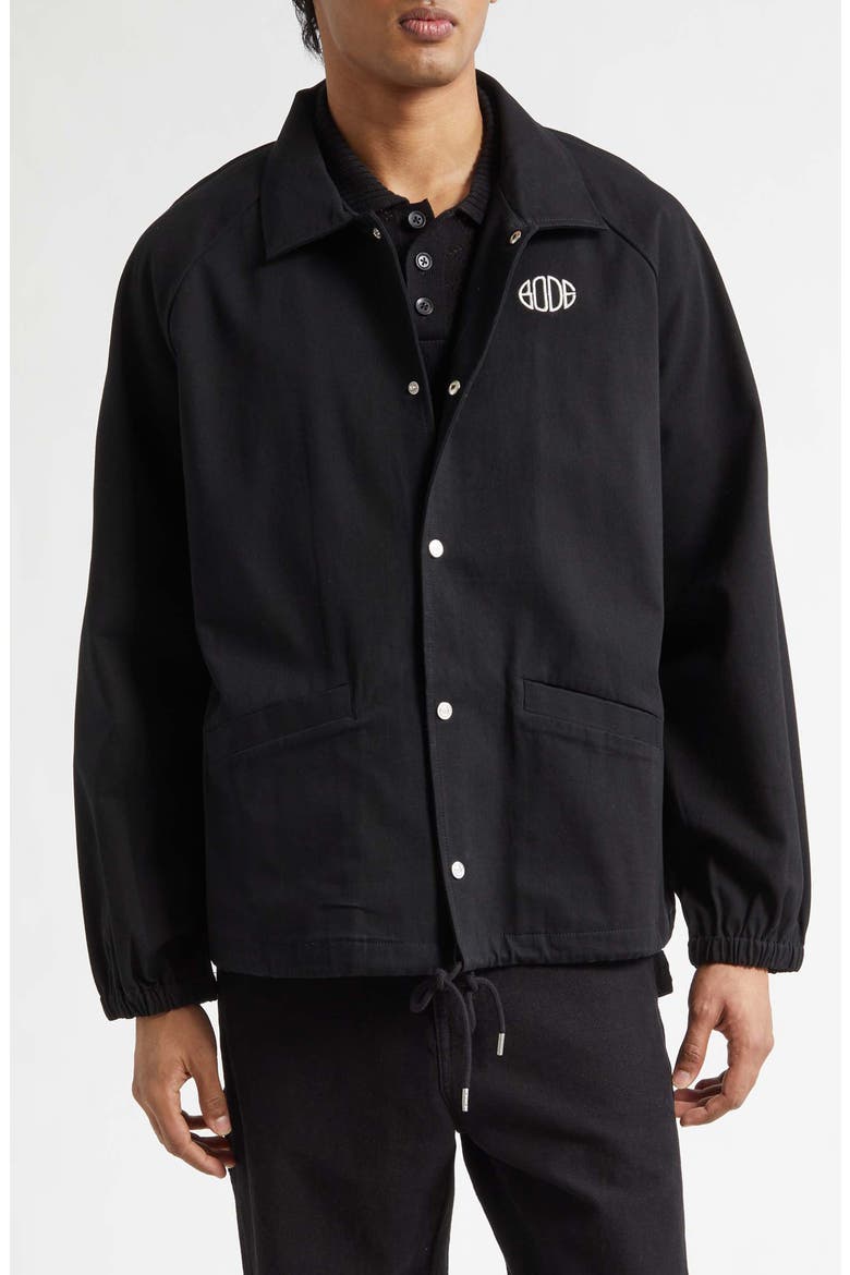 Twill Track Jacket, Main, color, BLACK