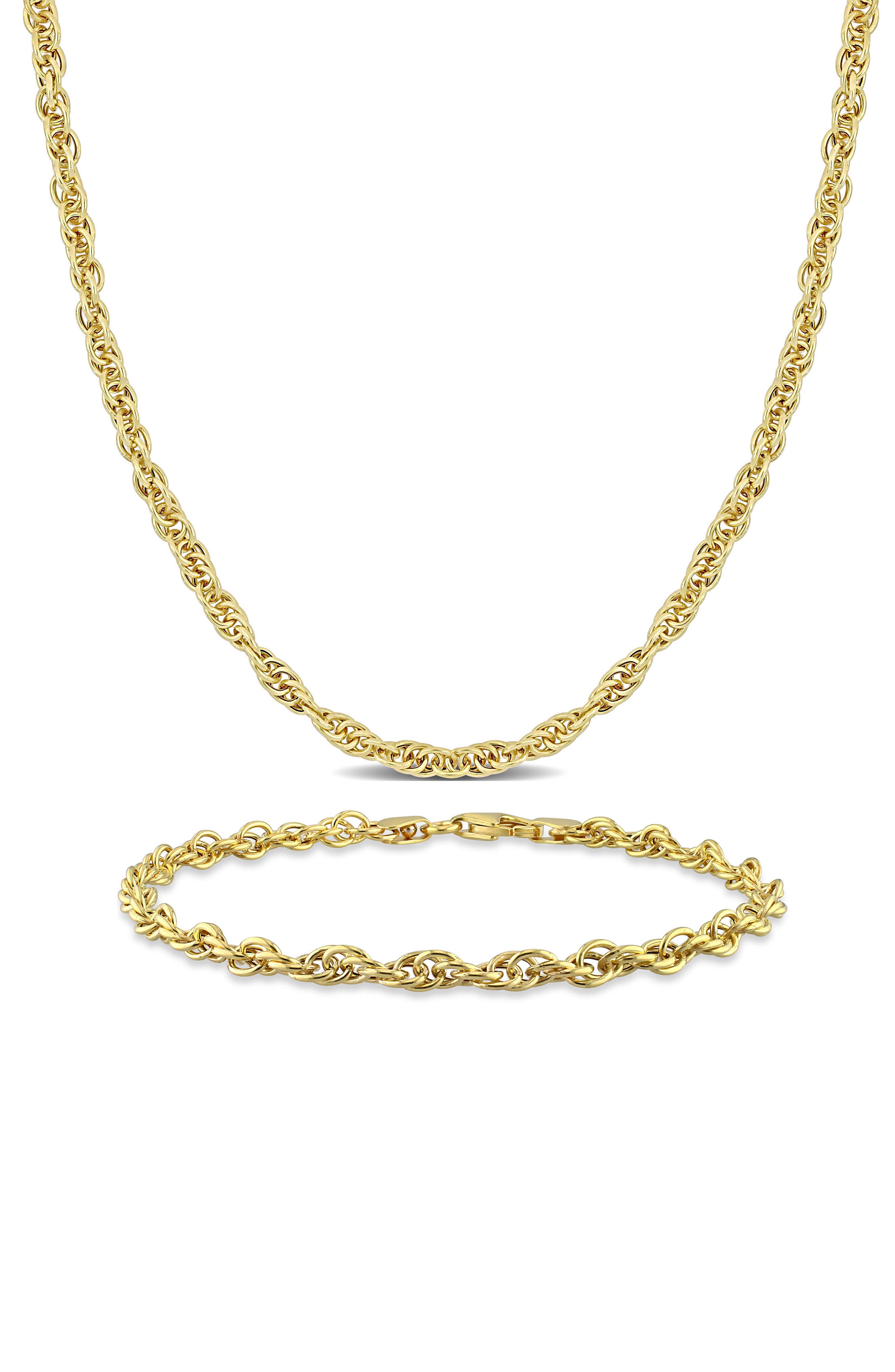 3.7mm Singapore Chain Necklace & Anklet Set
