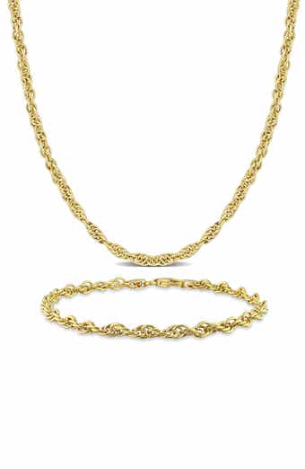 3.7mm Singapore Chain Necklace & Anklet Set