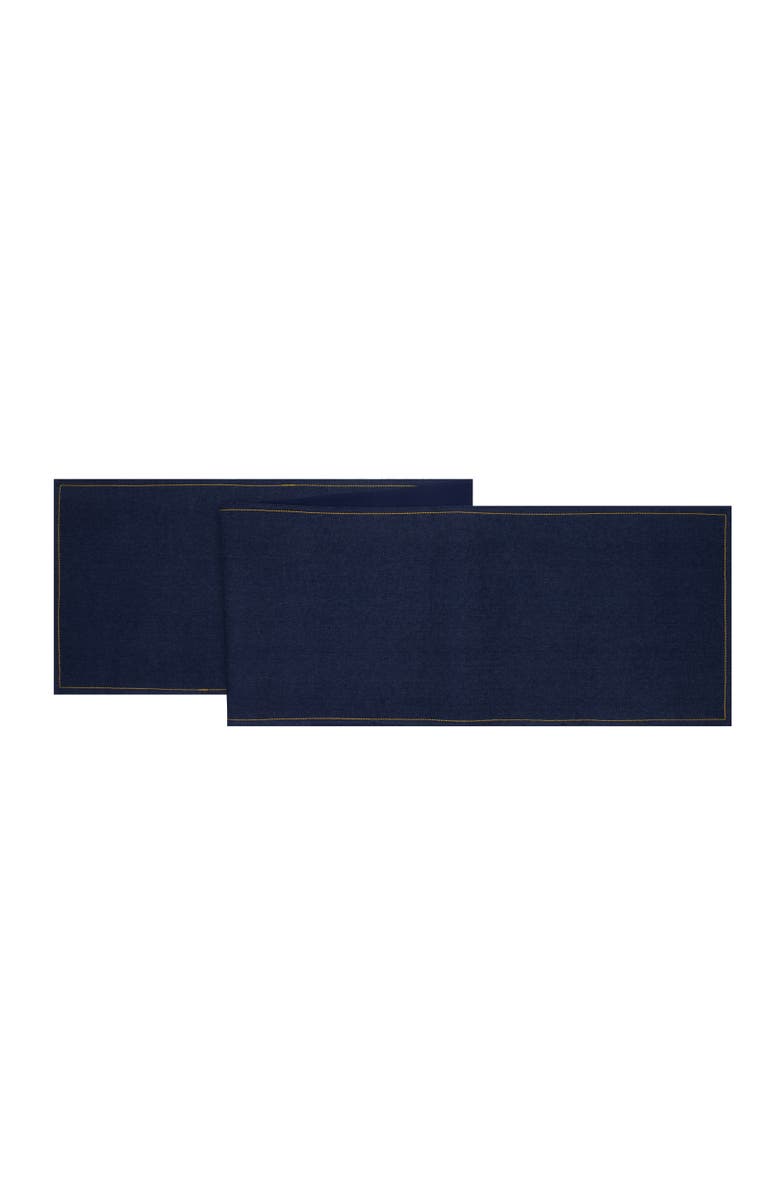 C&F Home Denim Dinner Table Runner 13" x 72" for Everyday Casual Tabletop Celebrations, Main, color, Blue
