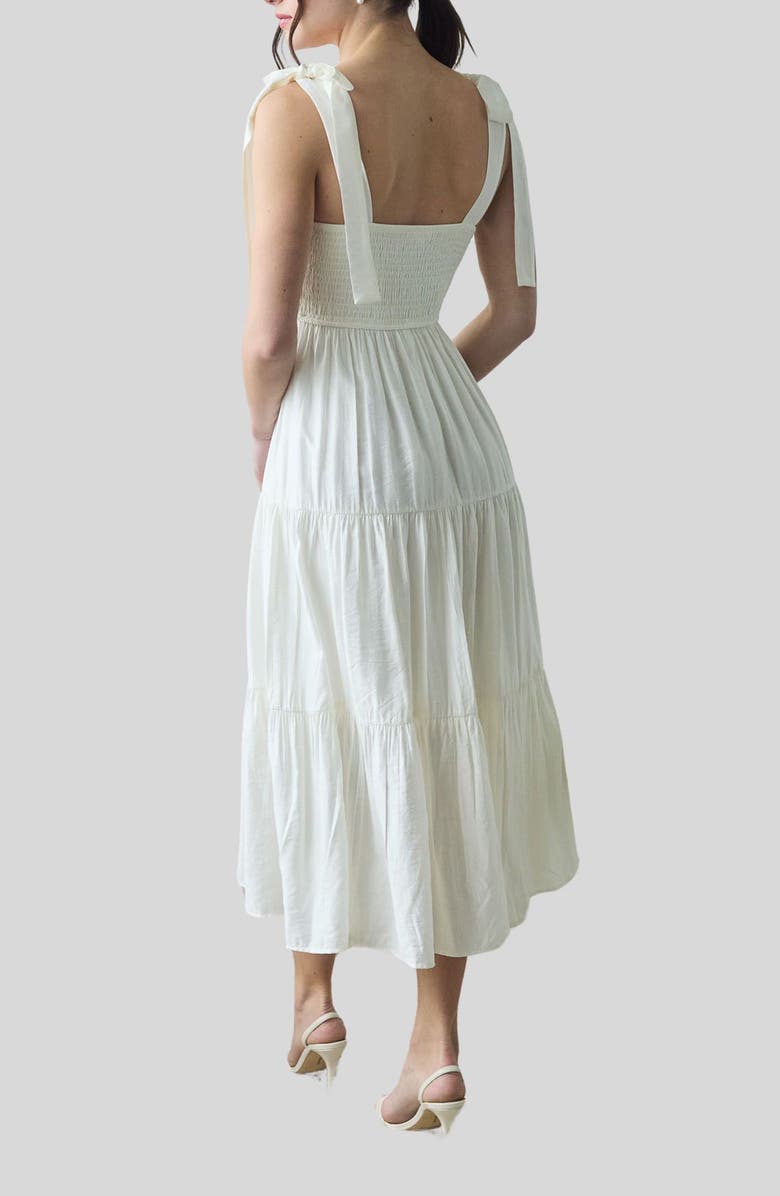 Blu Pepper Tie Shoulder Smocked Midi Sundress, Alternate, color,