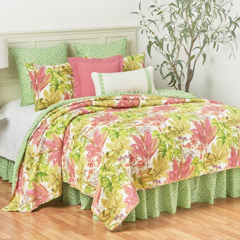 Moana Tropical Cotton Quilt Set  - Reversible and Machine Washable