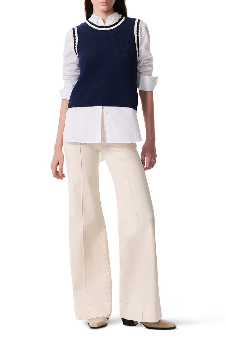 rag & bone Meghan Stripe Vest, Alternate, color, Navy