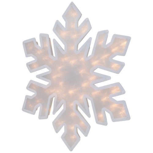 Northlight Lighted Snowflake Chistmas Window Decoration In White