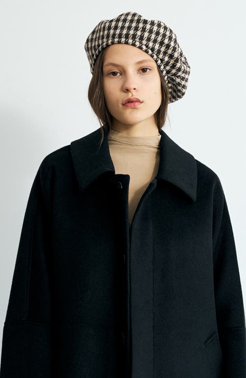 Lost Pattern Houndstooth Beret In Brown