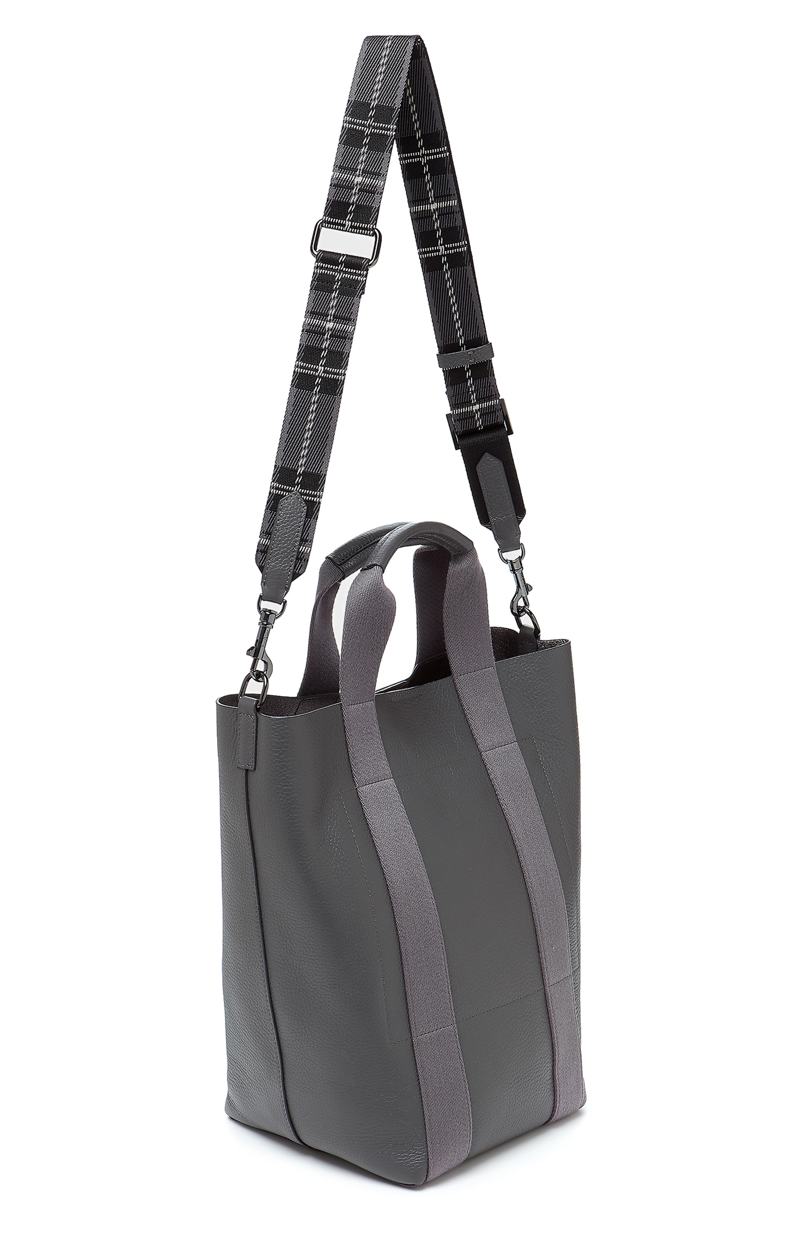 Sutton Place Convertible Leather Shopper, Alternate, color, SMOKE