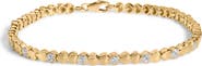 Haus of Brilliance Gold Vermeil .925 Sterling Silver 1/7 Cttw Diamond Puff Heart Bangle Bracelet