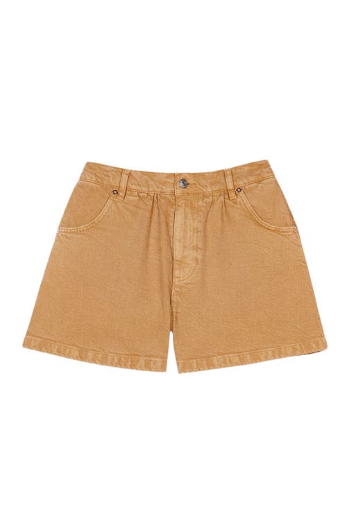 Maje Denim Shorts In Beige