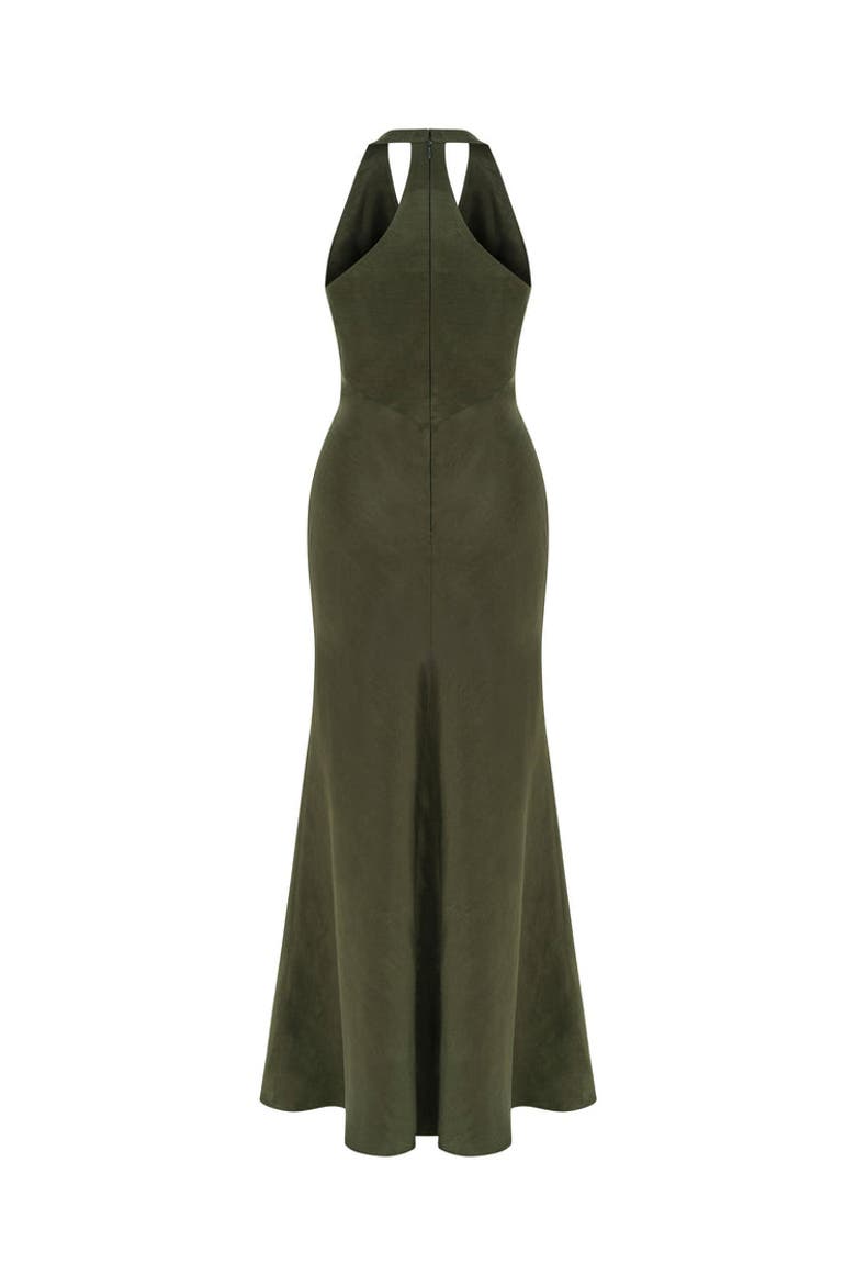 Cut-Out Midi Dress, Alternate, color, Khaki