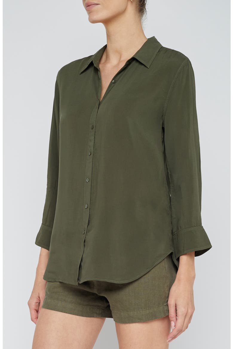 Marlene Button-Up Shirt, Alternate, color, ARMY