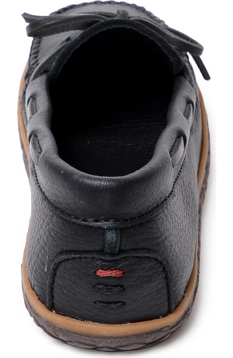 Minnetonka Deerskin Tread Slipper, Alternate, color, Black