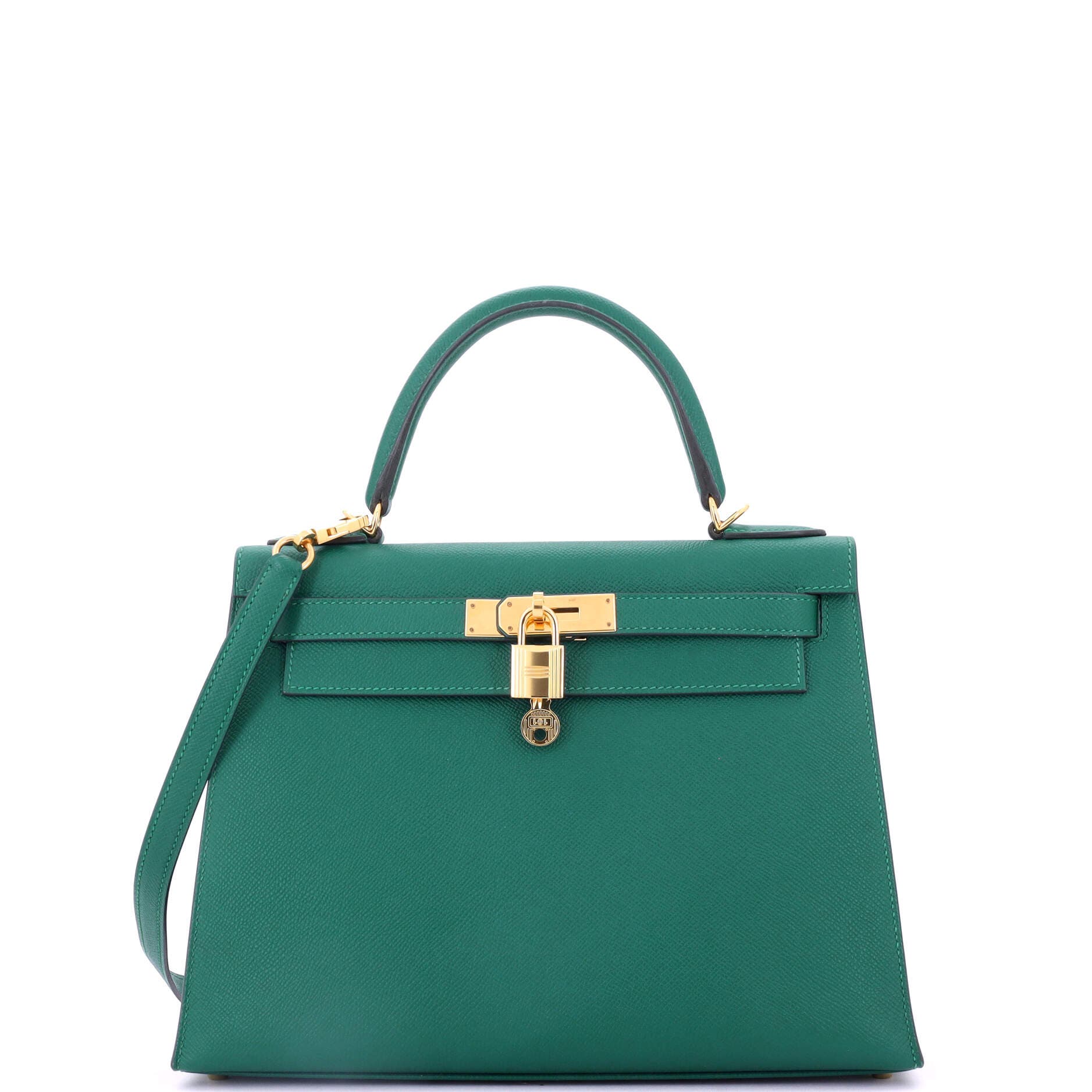Pre-Owned Hermes Kelly Handbag Green Epsom with Gold Hardware 28, Main, color, Vert Vertigo
