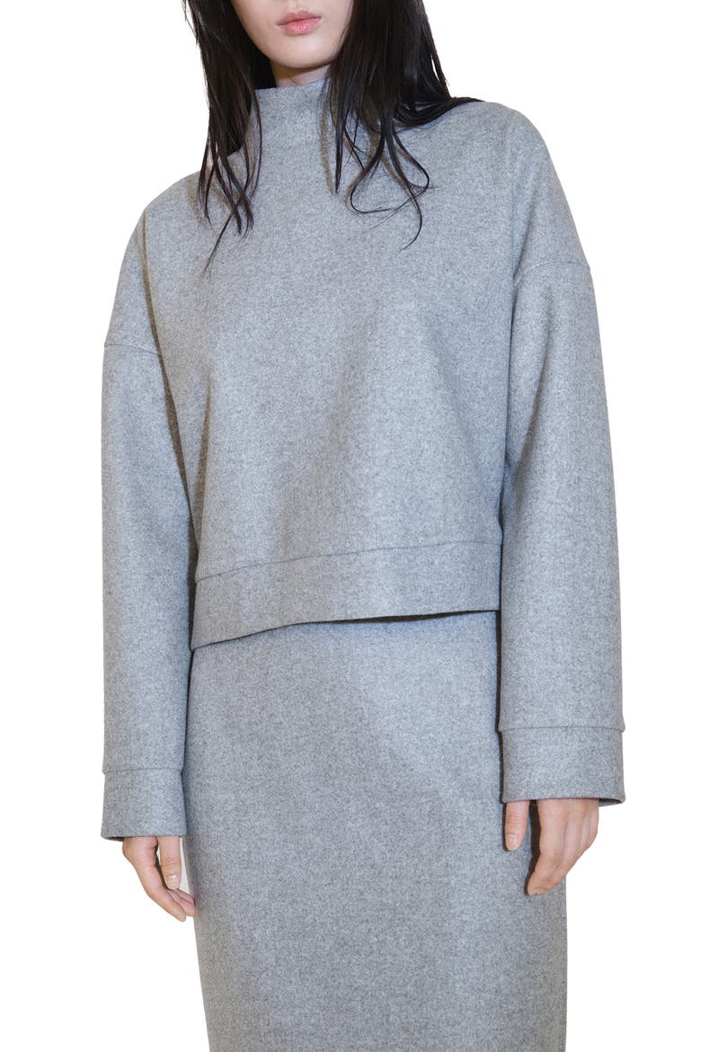 Mock Neck Sweatshirt, Main, color, GREY