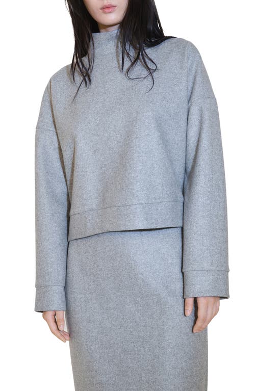 Shop Mango Mock Neck Sweatshirt In Grey