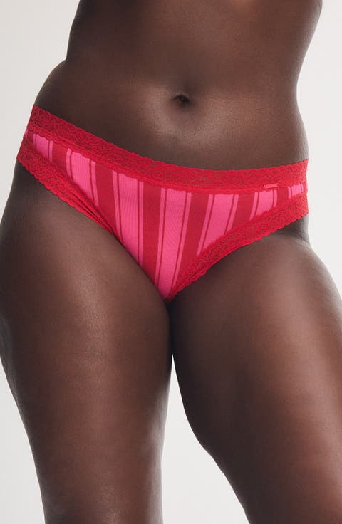 Essentials Lace Trim Stretch Cotton Cheeky Briefs (Regular & Plus)