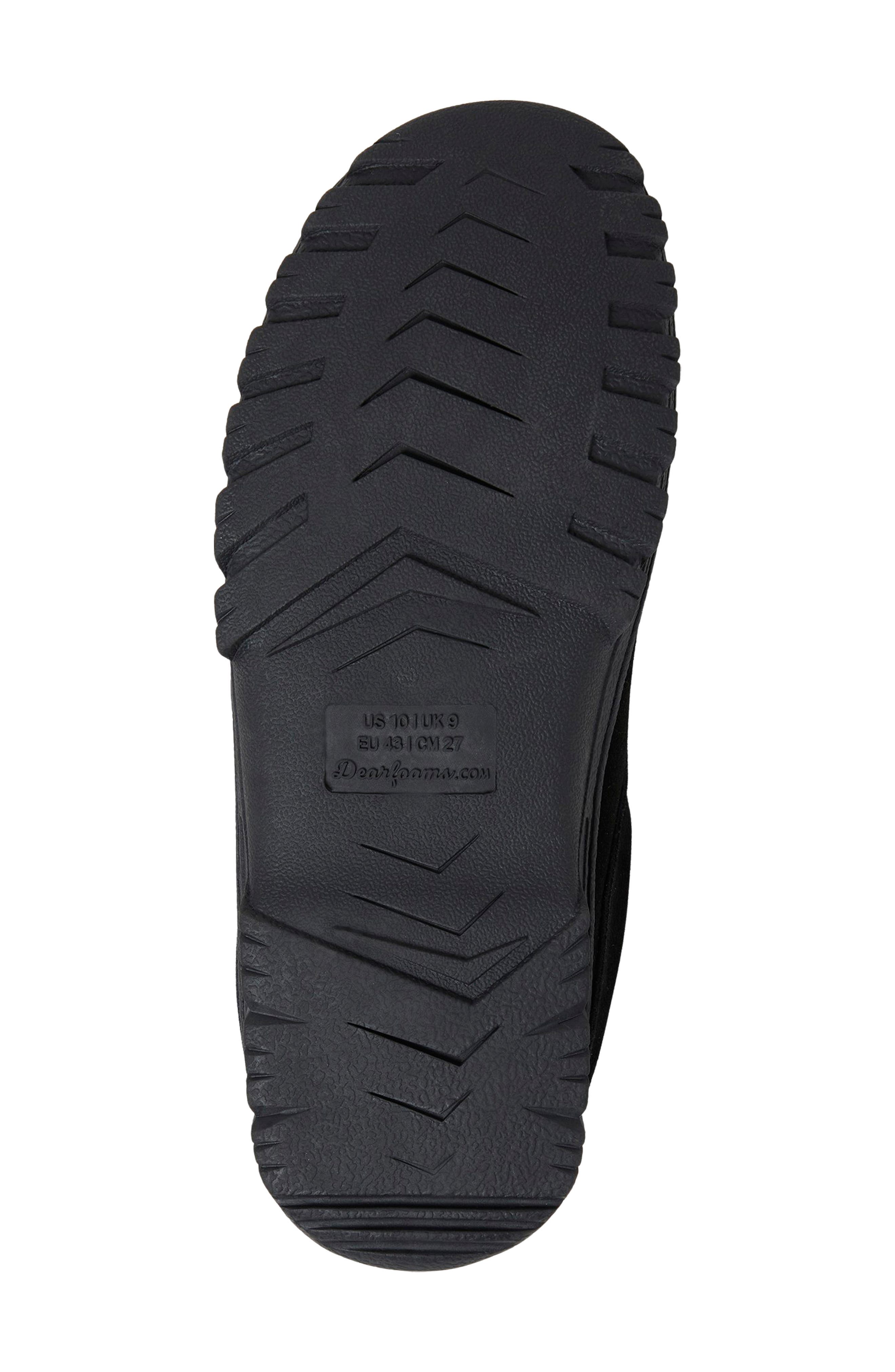 DEARFOAMS Suede Faux Shearling Lined Clog, Alternate, color, Black