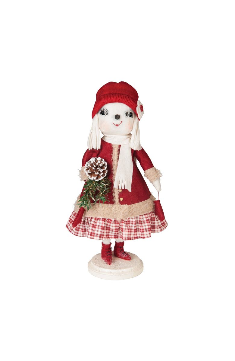 Gallerie II Catherine Snowwoman Joe Spencer Gathered Traditions Christmas Art Doll Figure On Stand, Main, color, Red