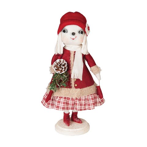 Catherine Snowwoman Joe Spencer Gathered Traditions Christmas Art Doll Figure On Stand