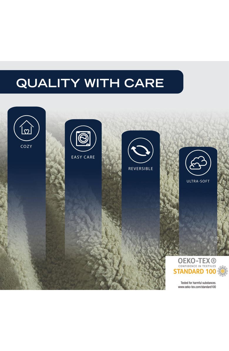 Nautica Saltmarsh Faux Shearling Throw Blanket, Alternate, color, Grey