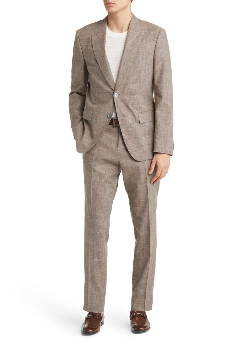 Plaid Cotton & Wool Blend Suit, Main, color, OPEN BGE