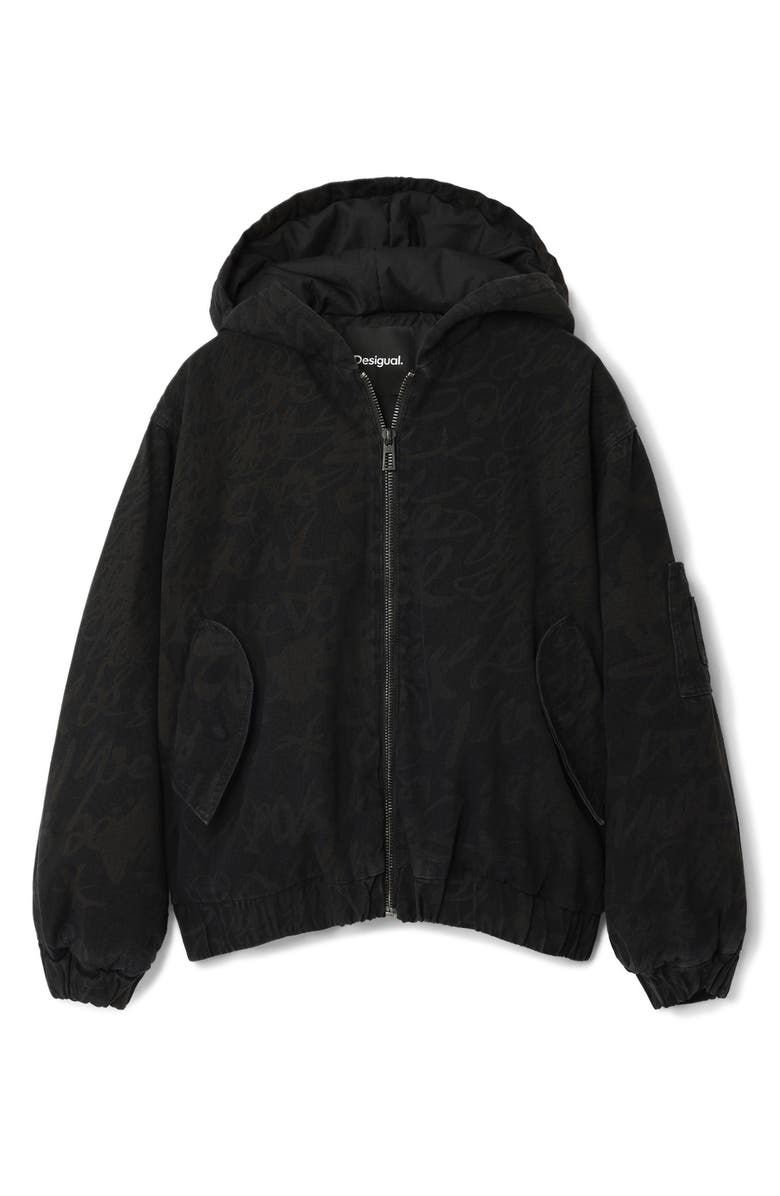 Desigual Tonal Pattern Hooded Jacket, Alternate, color,