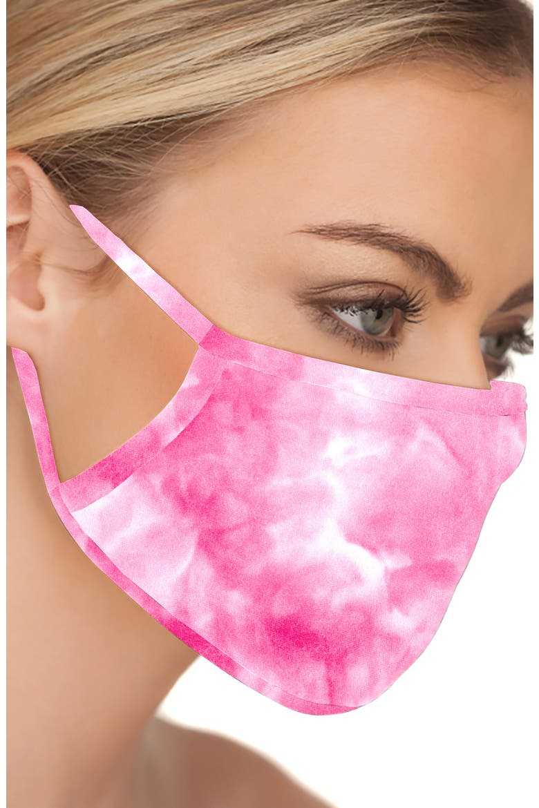 5-Pack Adult Tie Dye Face Masks, Alternate, color, BLACK/PINK/BLUE/GREEN/WHITE