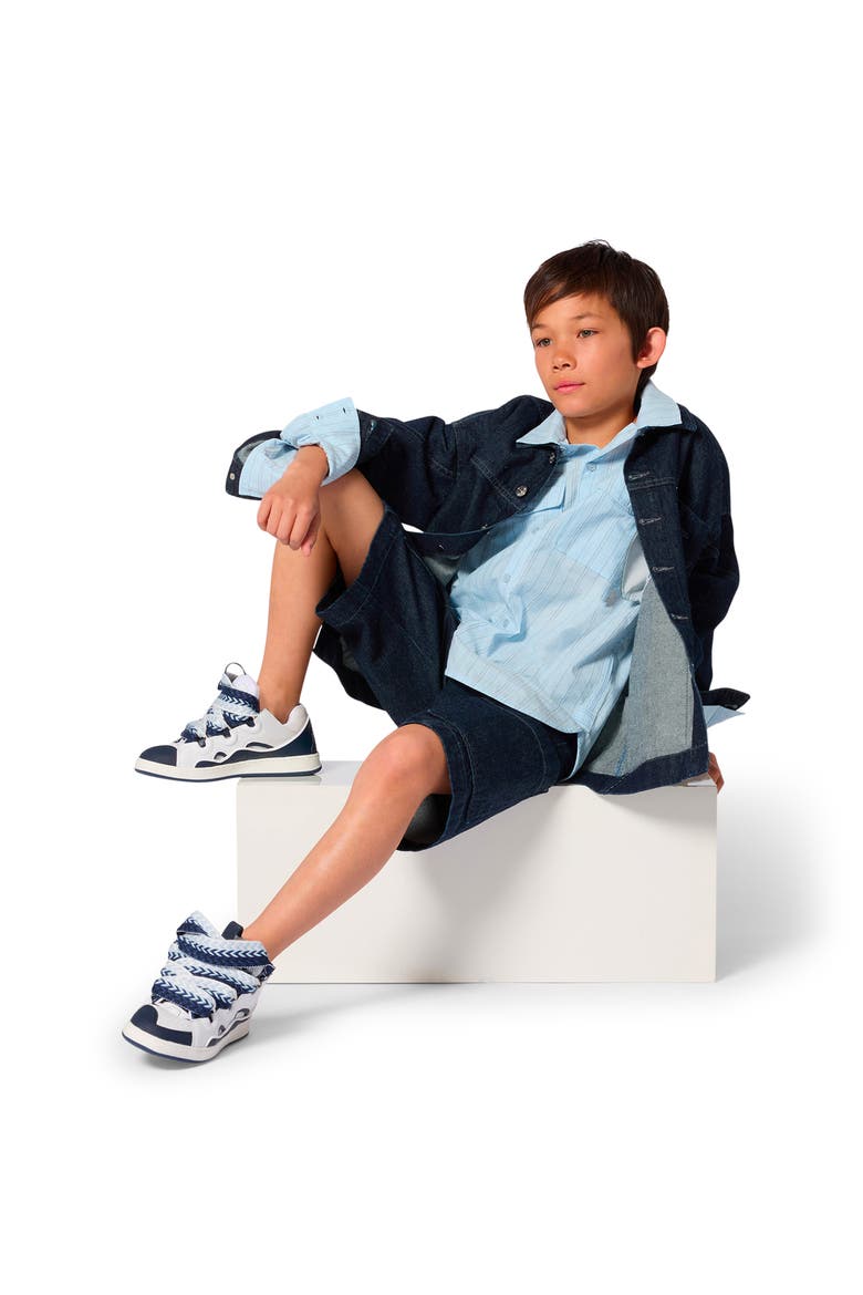 Kids Long-Sleeved Shirt In Cotton, Main, color, Blue
