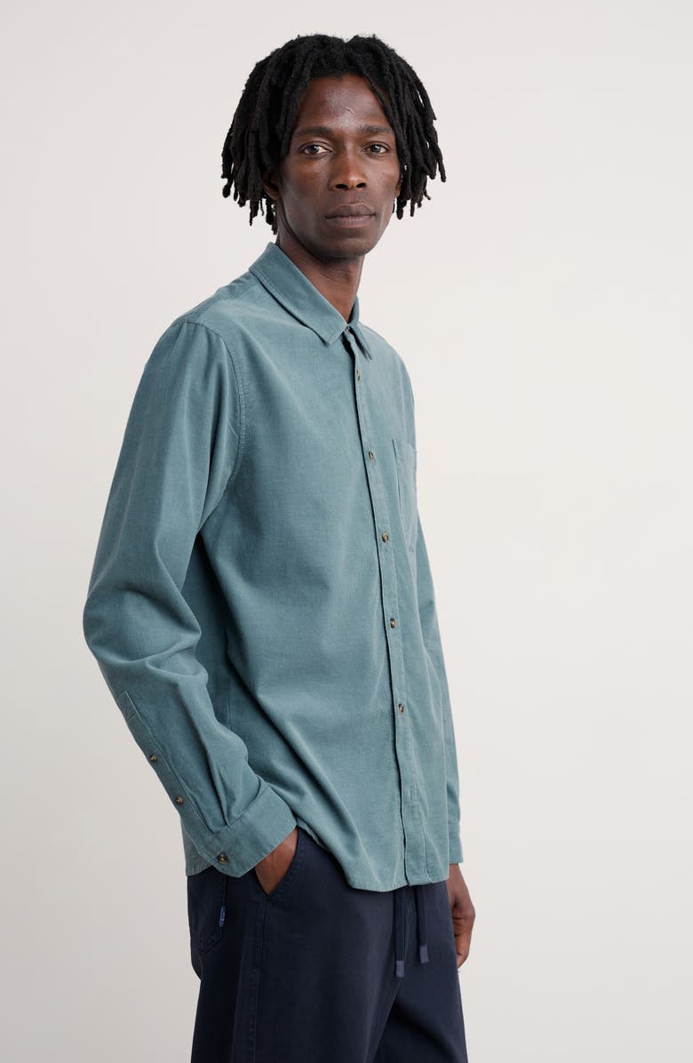 Seasalt Cornwall Shoreman Solid Organic Cotton Corduroy Button-Up Shirt, Alternate, color, Wade