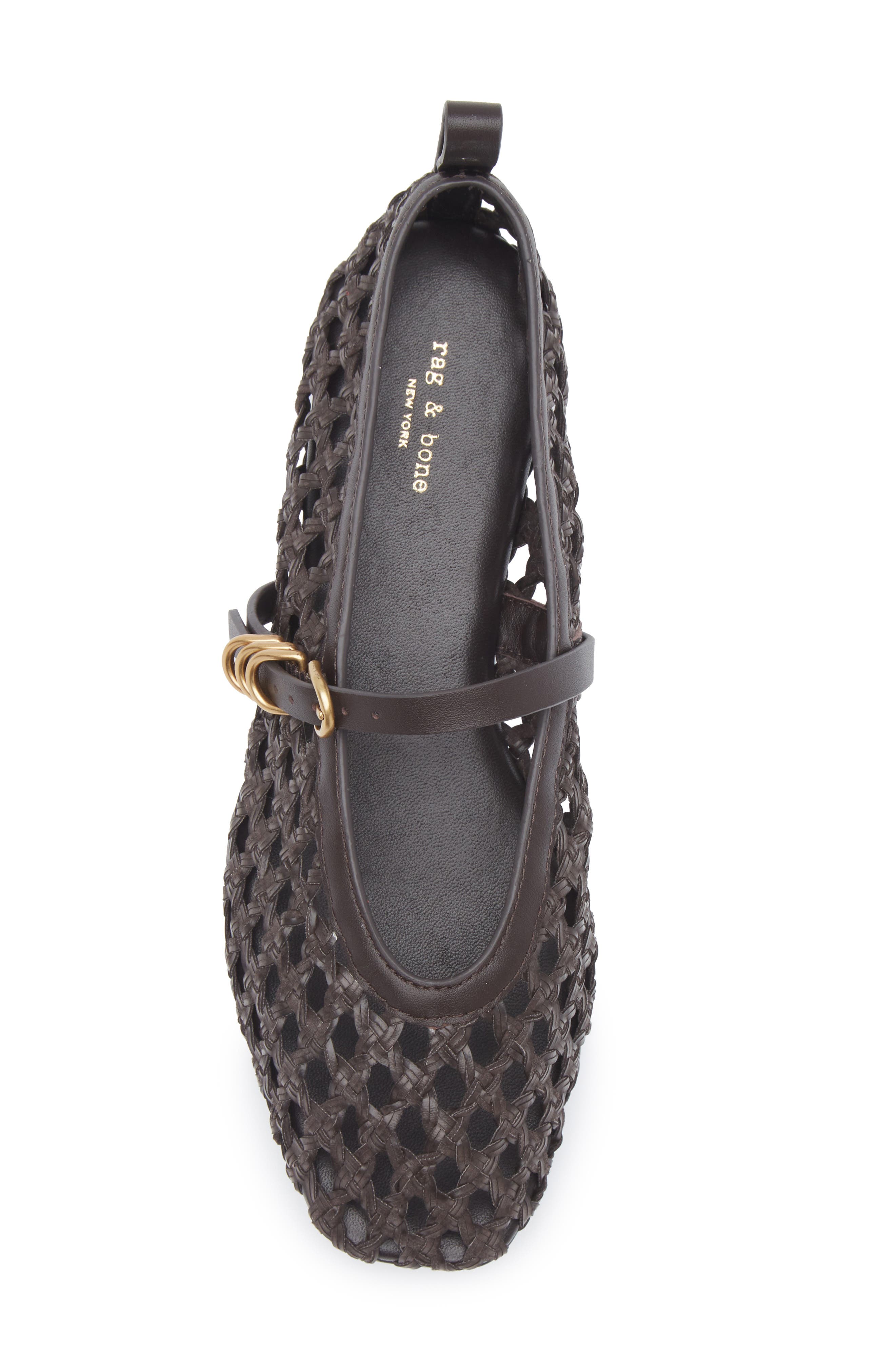 rag 
bone Spire Woven Mary Jane Flat, Alternate, color, Dark Espresso Woven