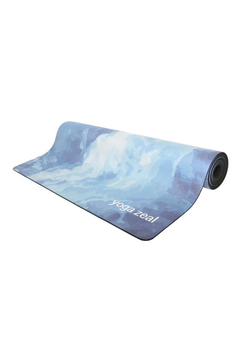Ocean Print Yoga Mat, Alternate, color, BLUE