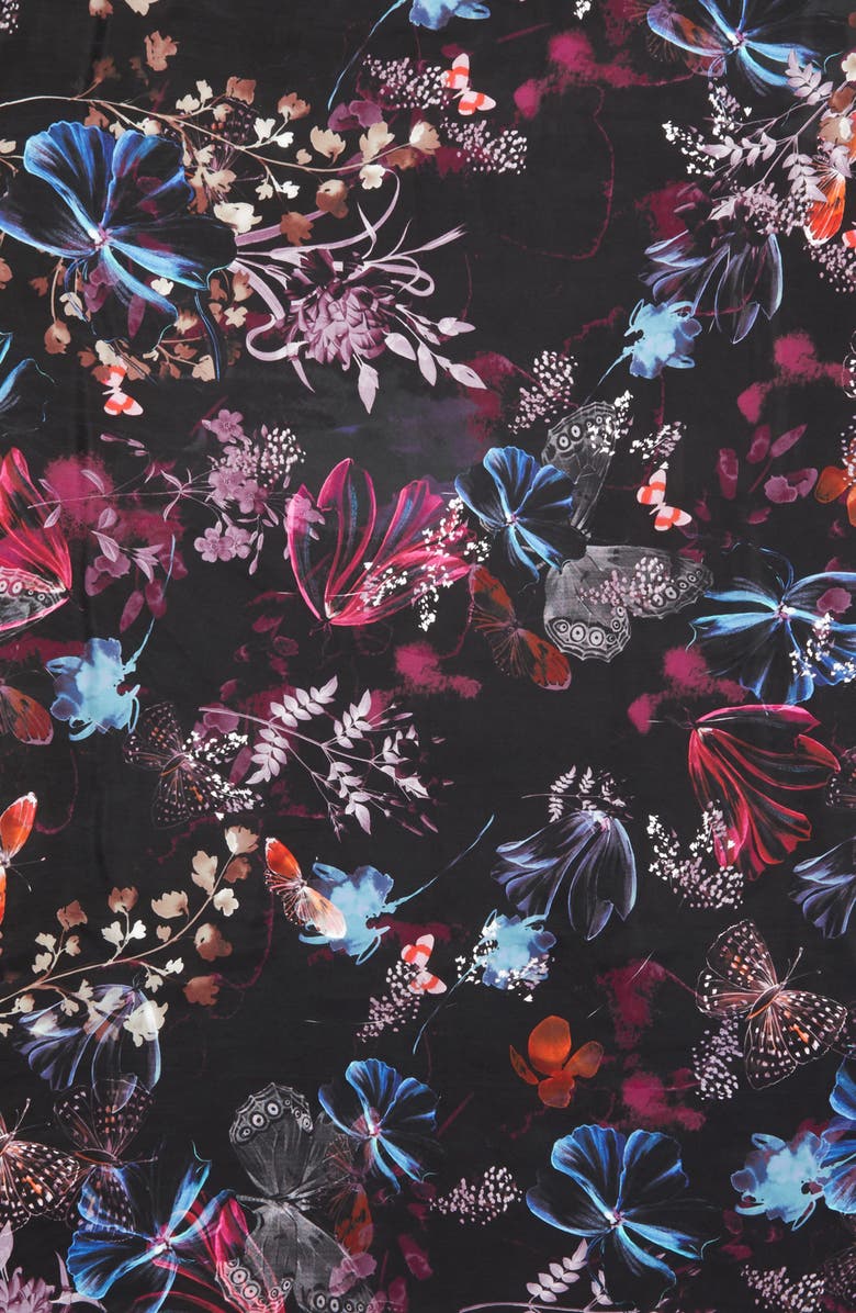 Hinge Butterfly Collage Square Silk Scarf, Alternate, color, 