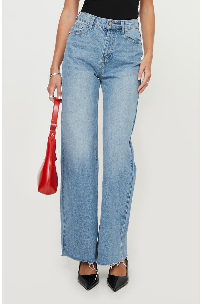 Henesey High Waist Straight Leg Jeans, Main, color, BLUE