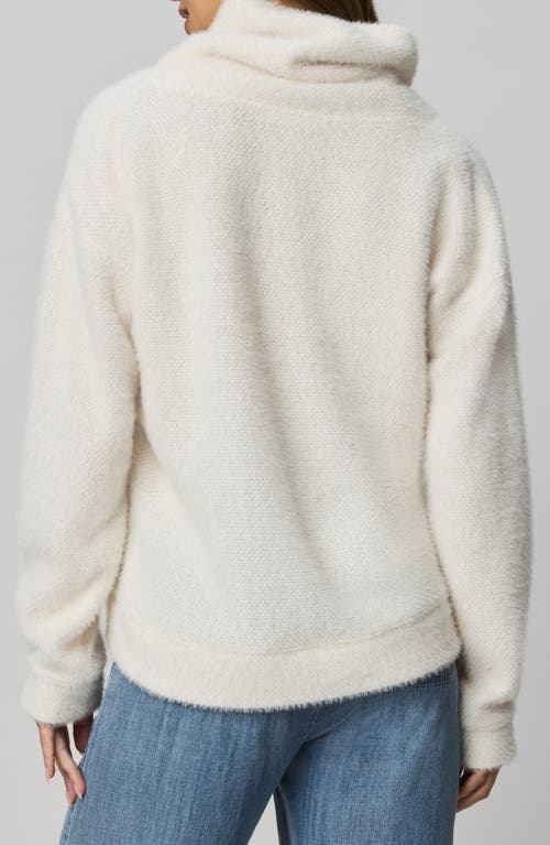 Splendid Rowan Fuzzy Cowl Neck Sweater In White