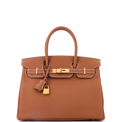 Birkin Handbag Brown Togo with Gold Hardware 30