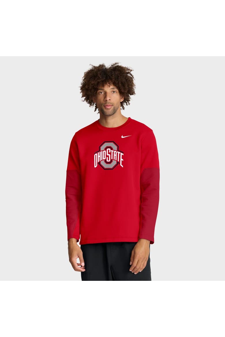 Men's Nike Scarlet Ohio State Buckeyes 2025 Sideline Coach Performance Long Sleeve T-Shirt, Main, color, Scarlet