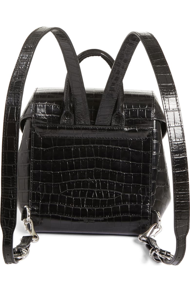 Alexander Wang Hook Mini Croc Embossed Leather Backpack, Alternate, color,