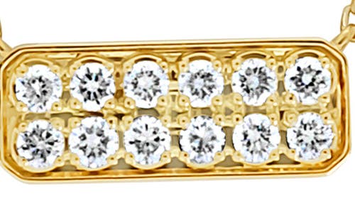 Bony Levy Florentine Diamond Bar Pendant Necklace In 18k Yellow Gold
