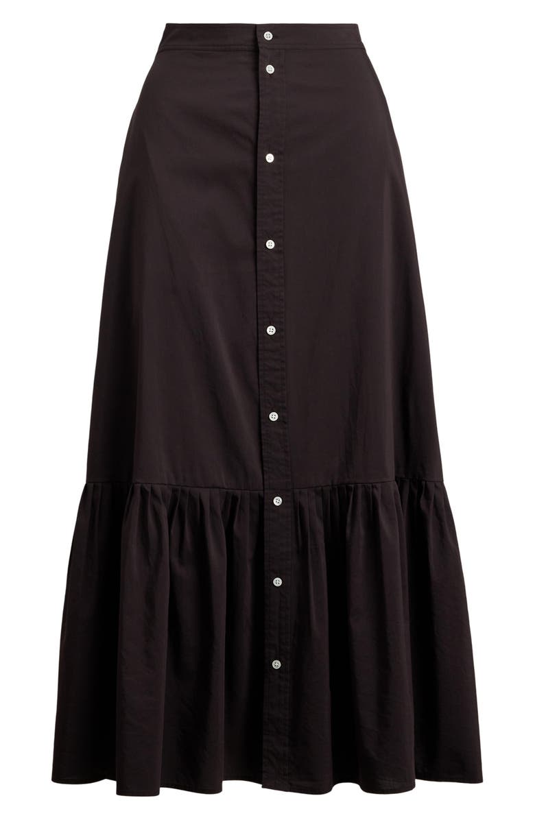 Polo Ralph Lauren Cotton & Silk Button Front Skirt, Alternate, color,